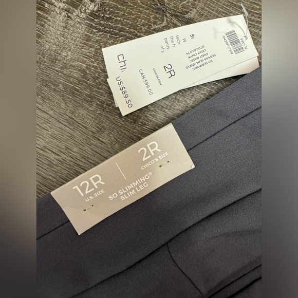 Chico’s So Slimming Slim Leg Pants Gray.  Sz 12 R. (Chicos size 2R).   NWT! - Picture 6 of 12